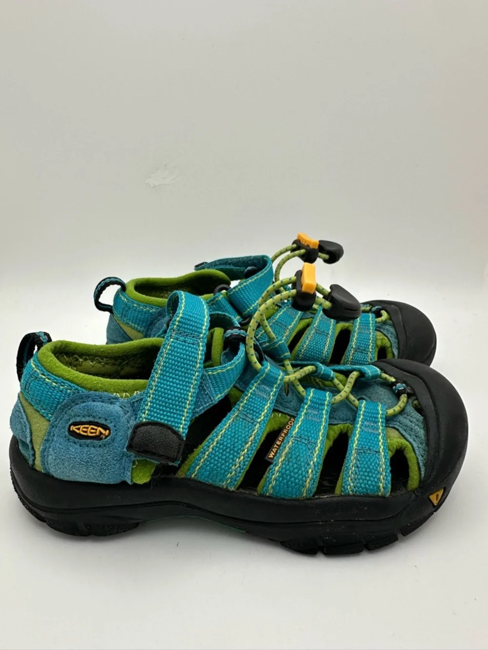 KEEN Newport Youth Aqua Blue / Lime Green Waterproof Sandals YOUTH SIZE 1 2
